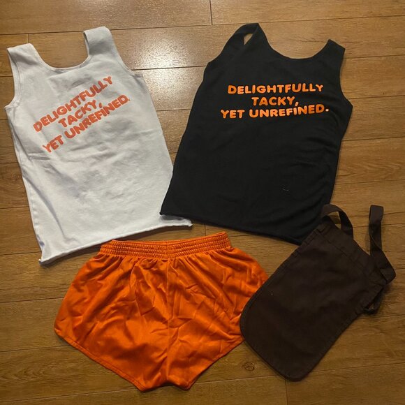 Vintage Hooters Girls Uniform - Black & White Shirts - Size XS & Small - Picture 2 of 13